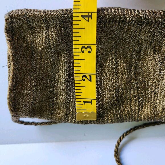 Grunge Baddie Edgy Collezione New York Handbag Small Metallic Cording Magnetic - Picture 6 of 12